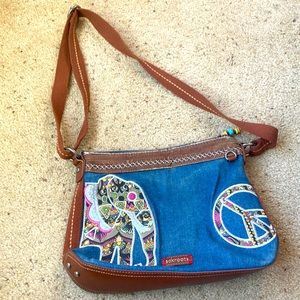 Denim hippie style purse
